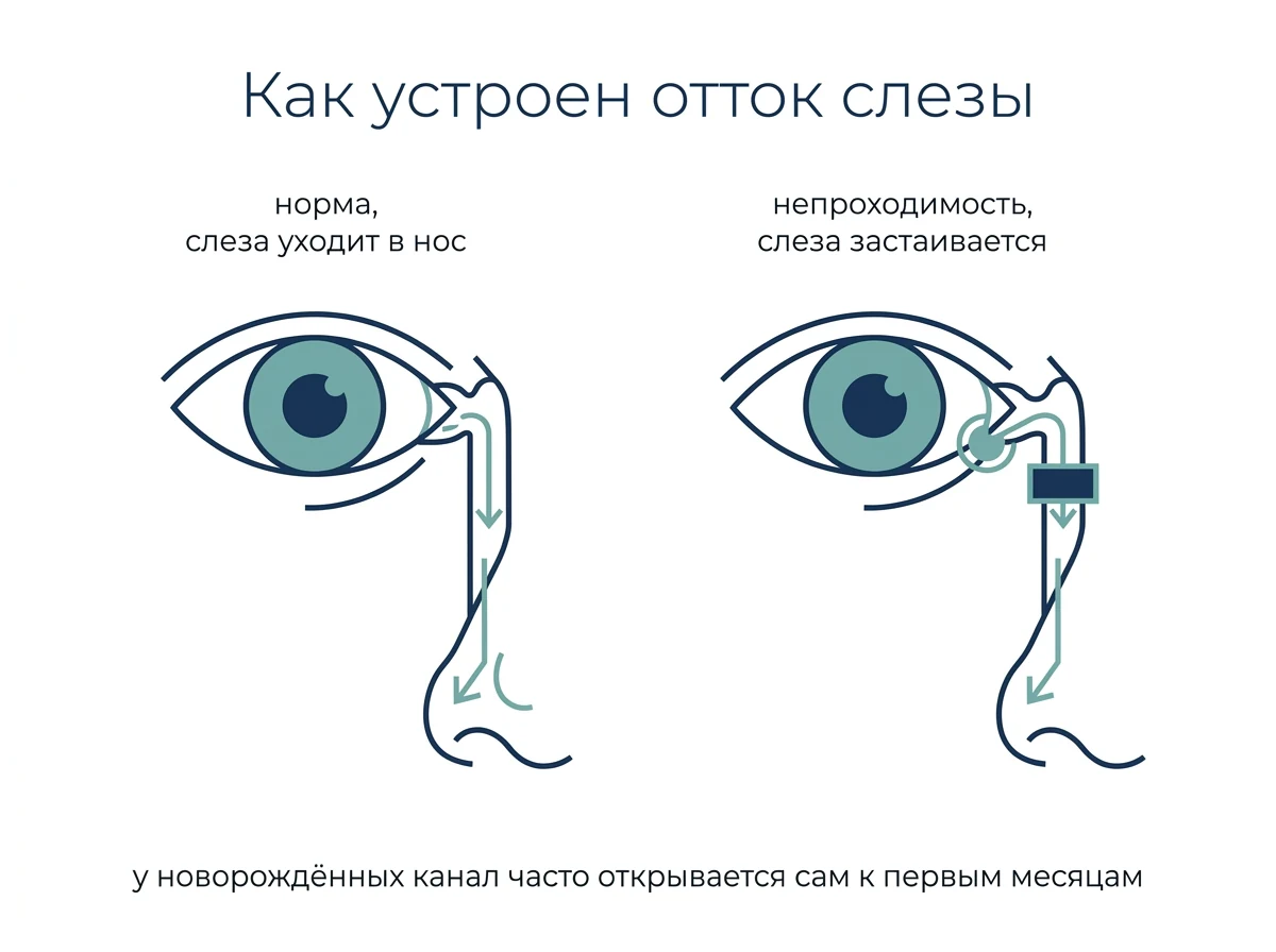 Строение слёзных путей у новорождённого