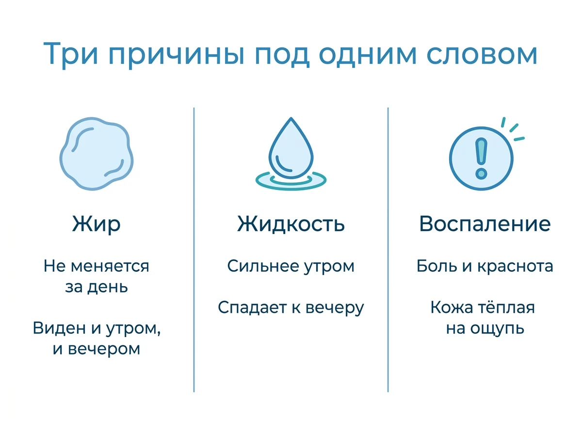 Жир, жидкость или воспаление: как различить Три причины припухлости под глазами и их признаки