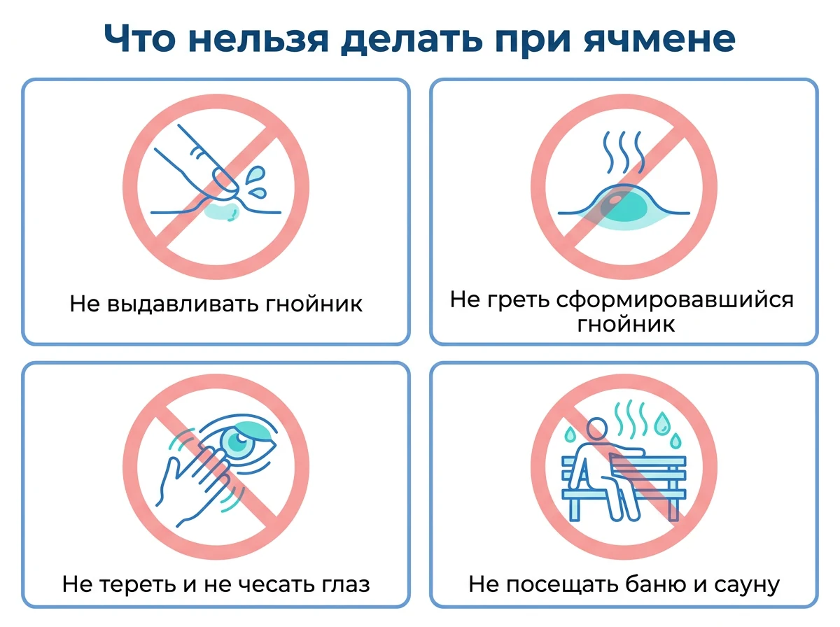 Запреты при лечении ячменя