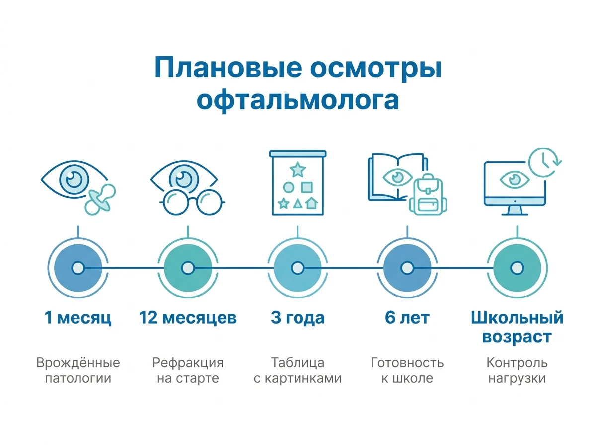 График плановых осмотров офтальмолога у детей по приказу 514н График плановых осмотров офтальмолога у детей по приказу 514н