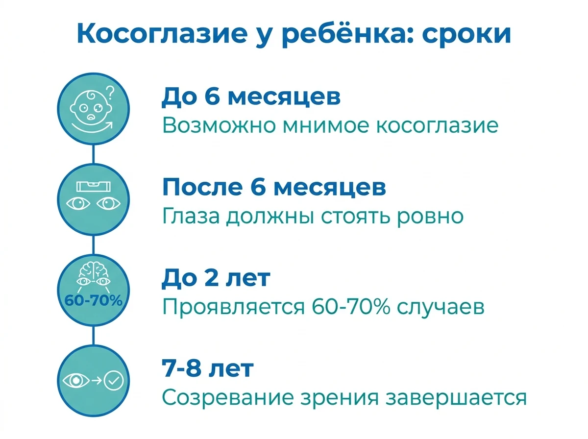Сроки развития зрения при косоглазии у детей